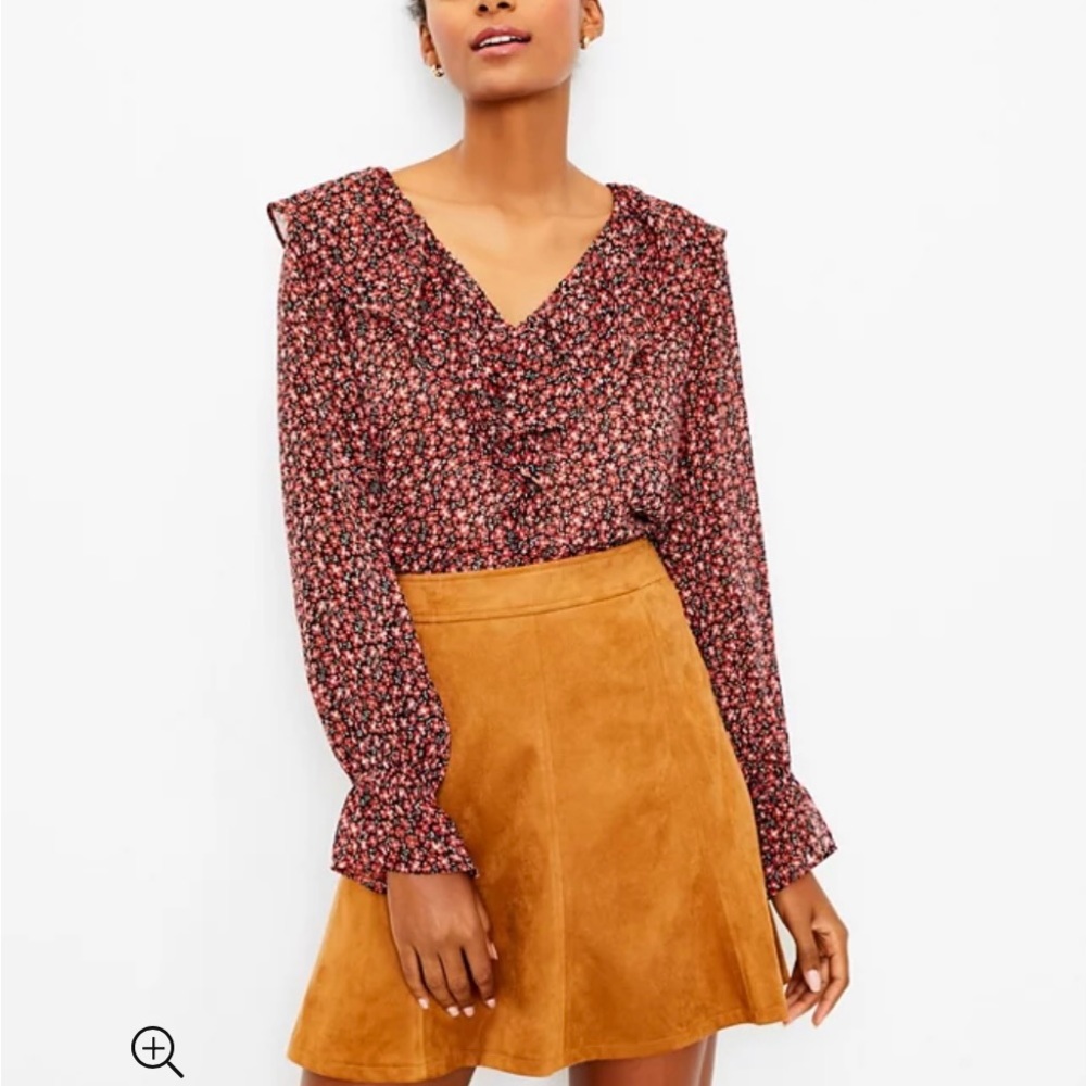 Loft Women’s Faux Suede Seamed Skirt | Size 8 NWT